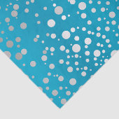 Blauwe en zilveren Confetti Stippen Tissuepapier (Detail)