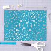 Blauwe en zilveren Confetti Stippen Tissuepapier (Craft)