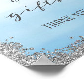 Blauwe en zilveren Kaarten en Gifts Wedding Print (Hoek)