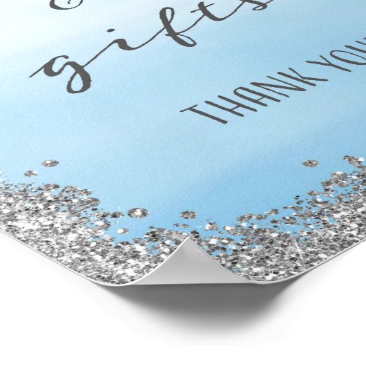 Blauwe en zilveren Kaarten en Gifts Wedding Print (Hoek)