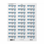  Blauwe en zilveren kerstgroet  Etiket (Full Sheet)