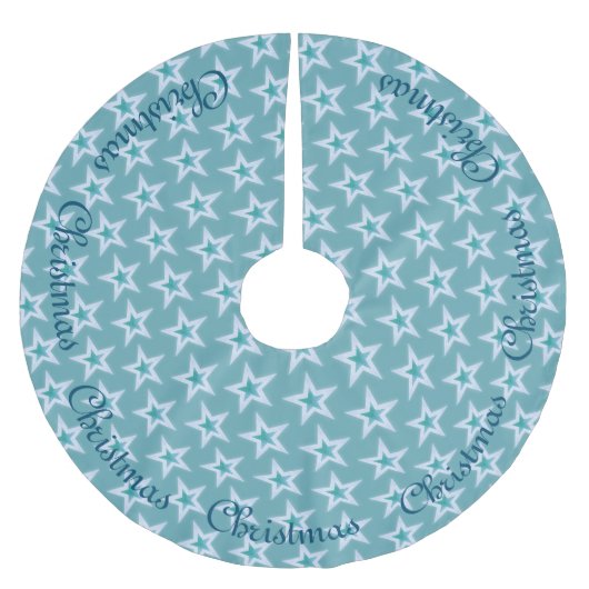 Blauwe en zilveren kerststerren kerstboom rok (Voorkant)
