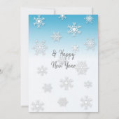 Blauwe en zilveren sneeuwvlokken Familie Foto's Ke Kaart (Achterkant)