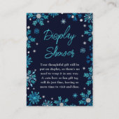 Blauwe en zilveren sneeuwvlokken Winter Display Sh Informatiekaartje (Voorkant)
