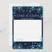 Blauwe en Zilveren Snowflakes Woorden van Wisdom Kaart (Voorkant)