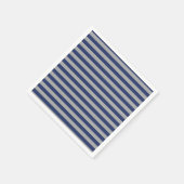 Blauwe en zilveren strepen servetten (Hoek)