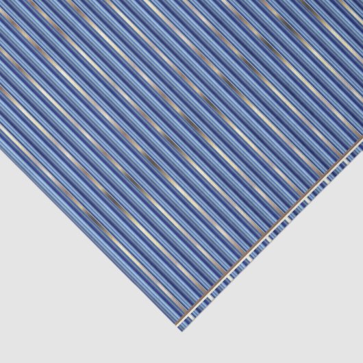 Blauwe en zilveren strepen tissuepapier (Detail)