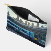 Blauwe en zilveren trein etui (Open)