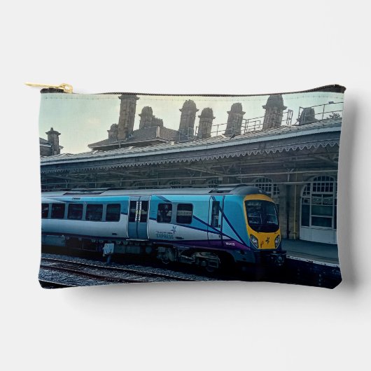 Blauwe en zilveren trein etui (Voorkant)