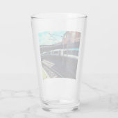 Blauwe en zilveren trein glas (Achterkant)