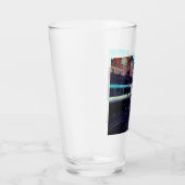 Blauwe en zilveren trein glas (Rechts)