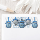 Blauwe en zilverglitter-Ornamenten Etiket (Insitu)