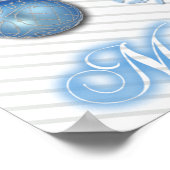 Blauwe en zilverglitter-Ornamenten Poster (Hoek)