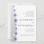 Blauwe en zilvergrijze uitnodiging voor bruiloft (Voorkant)