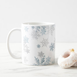 Blauwe en zilvergrijze winter Wonderland Snowflake Koffiemok