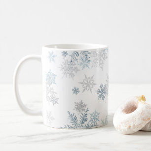Blauwe en zilvergrijze winter Wonderland Snowflake Koffiemok