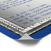 Blauwe en Zilverige gastkaart Poster (Hoek)