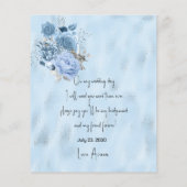 Blauwe en Zilverige Rozen zijn mijn Bridesmaid (Achterkant)