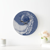 Blauwe en zilverkleurige inktklok grote klok (Huis)