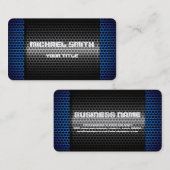 Blauwe en zilverkleurige stalen metalen stoole visitekaartje (Voorkant / Achterkant)