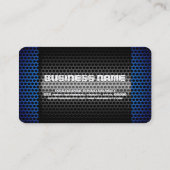 Blauwe en zilverkleurige stalen metalen stoole visitekaartje (Achterkant)