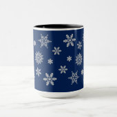 Blauwe en zilversneeuwvlokken mok (Midden)