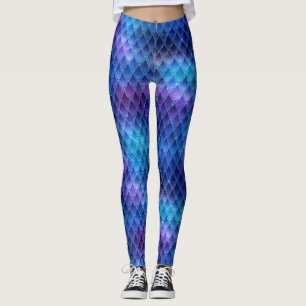 Blauwe en zilversparken Drakenschalen Leggings