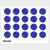 Blauwe en zilvervlies met Butterflies-Sticker Ronde Sticker (Vel)
