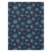 Blauwe en zilverwintersneeuwvlokken tafelkleed (Voorkant)