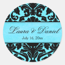 Blauwe en zwarte 1,5-inch Sticker voor weddenschap