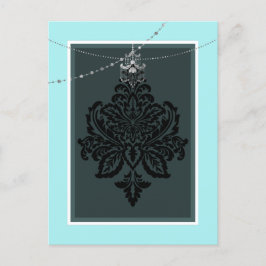 Blauwe en zwarte ansichtkaart briefkaart