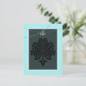 Blauwe en zwarte ansichtkaart briefkaart (Staand voorkant)