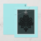 Blauwe en zwarte ansichtkaart briefkaart (Voorkant / Achterkant)