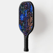 Blauwe en zwarte bloemen simpel pickleball paddle (Links)