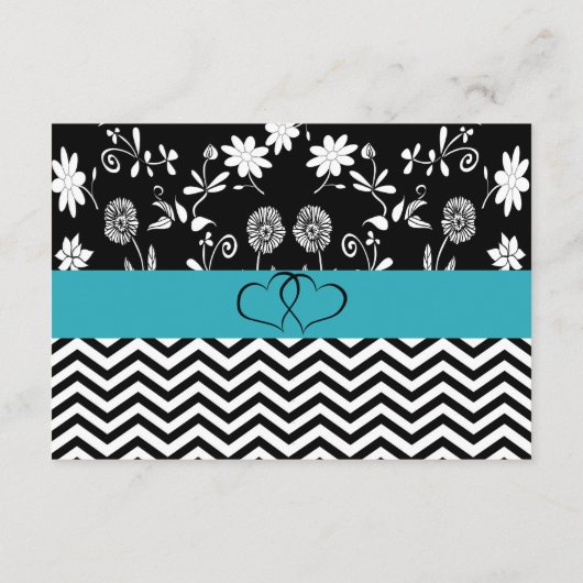 Blauwe en zwarte bruiloft — Details kaart (Achterkant)