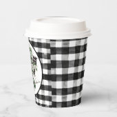 Blauwe en zwarte buffelbalkafdekking papieren bekers (Links)