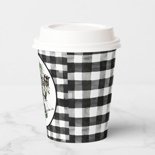 Blauwe en zwarte buffelbalkafdekking papieren bekers (Links)