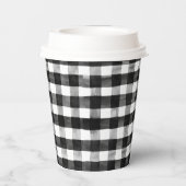 Blauwe en zwarte buffelbalkafdekking papieren bekers (Achterkant)