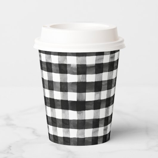 Blauwe en zwarte buffelbalkafdekking papieren bekers (Achterkant)