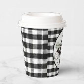 Blauwe en zwarte buffelbalkafdekking papieren bekers (Rechts)