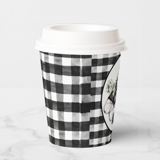 Blauwe en zwarte buffelbalkafdekking papieren bekers (Rechts)