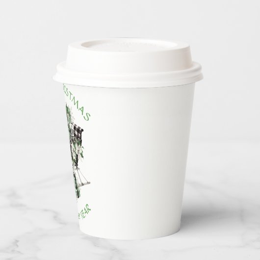 Blauwe en zwarte buffelbalkafdekking papieren bekers (Links)