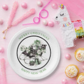 Blauwe en zwarte buffelbalkafdekking papieren bordje (Feest)