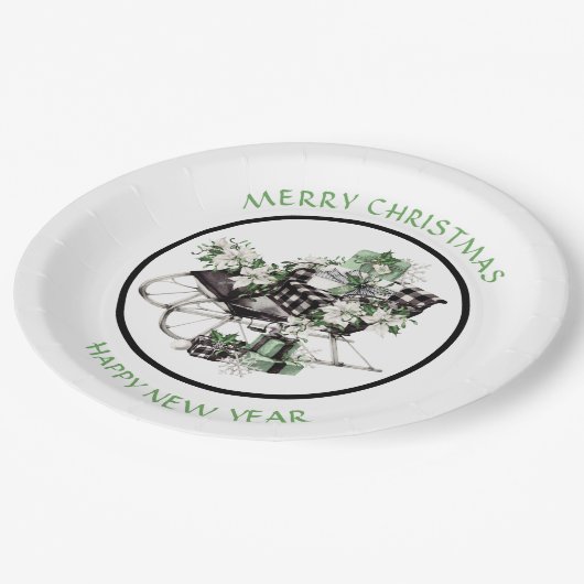 Blauwe en zwarte buffelbalkafdekking papieren bordje (Gekanteld)