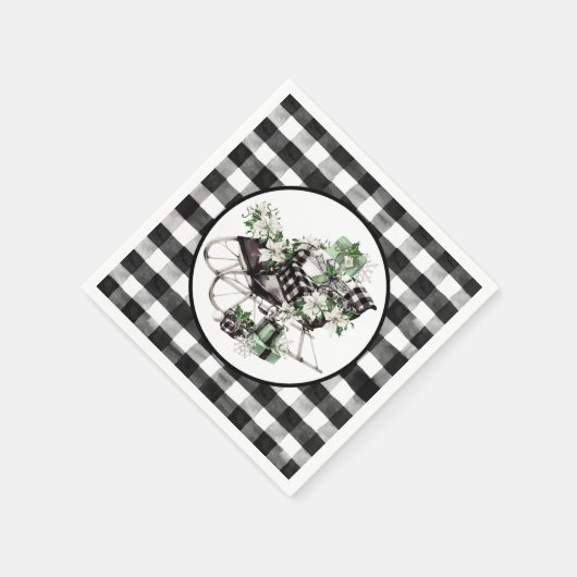 Blauwe en zwarte buffelbalkafdekking servet (Hoek)