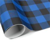 Blauwe en zwarte buffelplaat cadeaupapier (Rol Hoek)