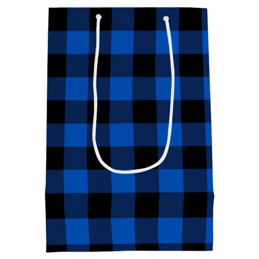 Blauwe en zwarte buffelplaat medium cadeauzakje (Achterkant)