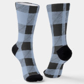 Blauwe en zwarte buffelplaat sokken (Gebogen)