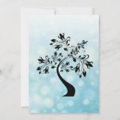 Blauwe en zwarte decoratieve berichten over de bru kaart (Achterkant)