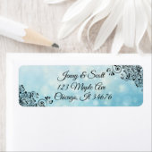 Blauwe en zwarte Decoratieve het Adres Etiketten v (Insitu)